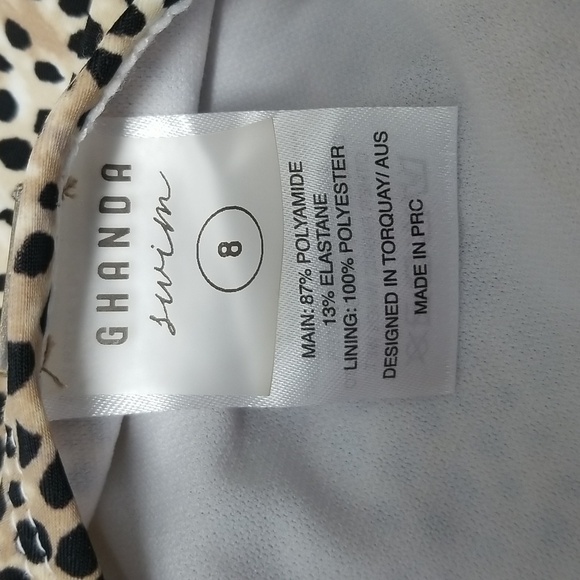GHANDA Leopard Print One Piece Swimsuit Womens 8 - Picture 8 of 8